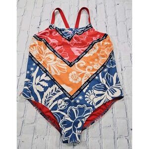 Adidas x Farm Rio WOMENS SZ 2X Tropical Print One Piece Swimsuit Collab Swimwear